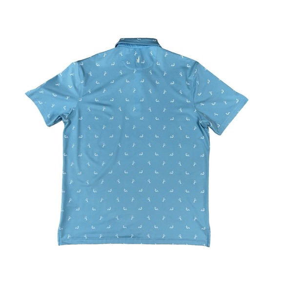 Johnnie-O Men Blue Short Sleeve Polo Sz L Mermaid Print - Picture 6 of 6
